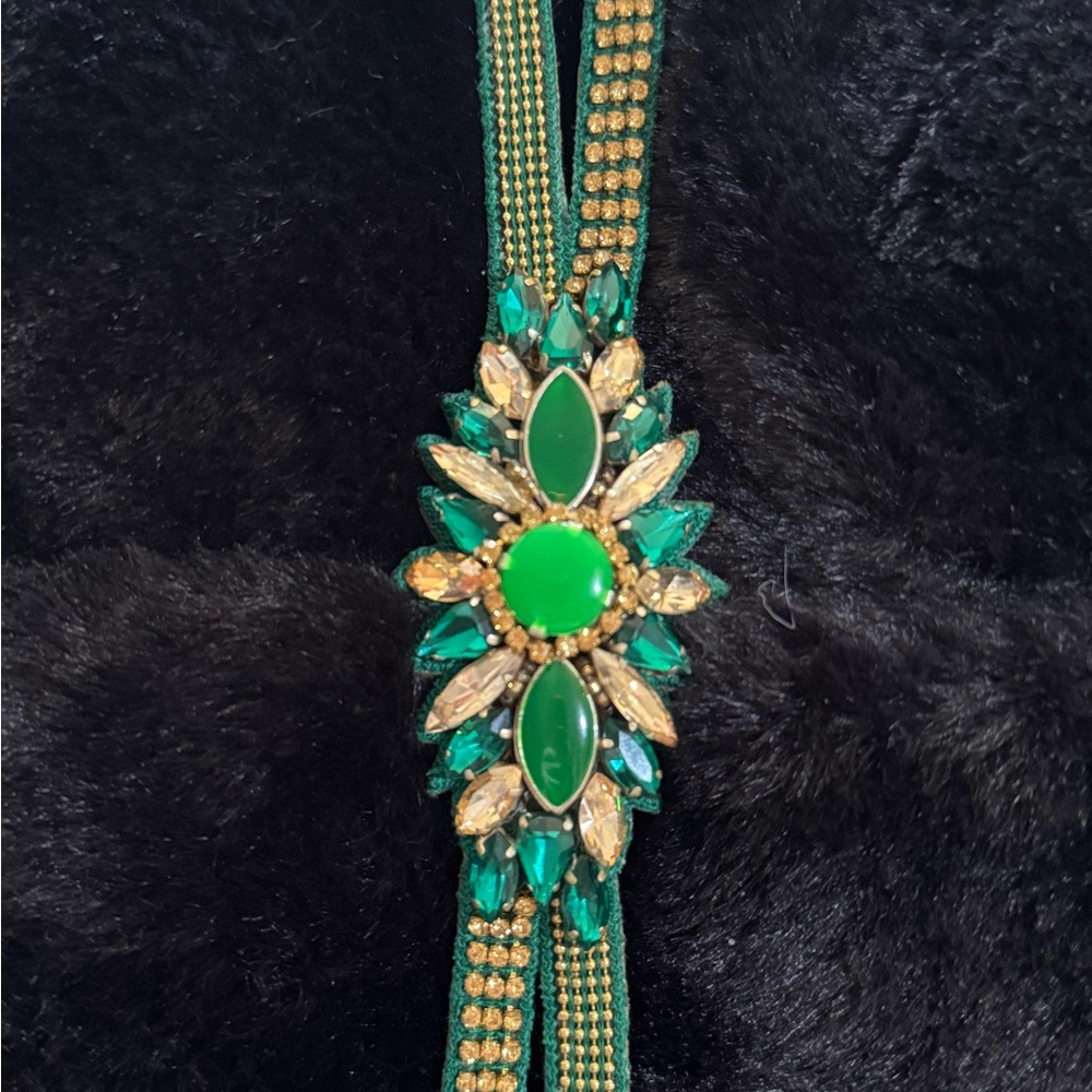Deepa Gurnani Bracelet Designer comfort hand made Swarovski crystal suede back